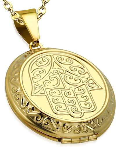 Amanto Ketting Bo G - 316L Staal - Fatima - Medaillon - Ø32mm - 50cm