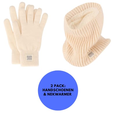 Thermo set Dames - Handschoenen/Nekwarmers - Onesize - Off White / One size