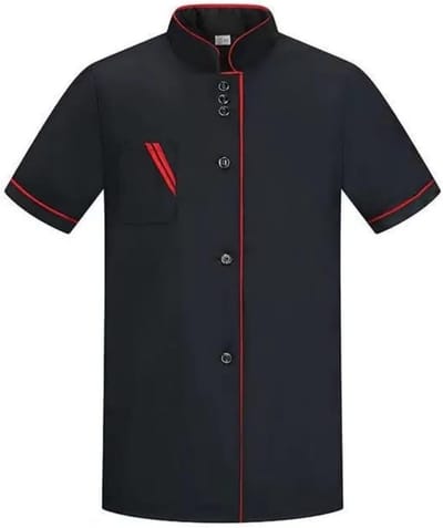 Korte witte kookjack met 3 knoppen voor heren en dames, ademende werkoutfit voor de horeca, professionele keukenuniformen