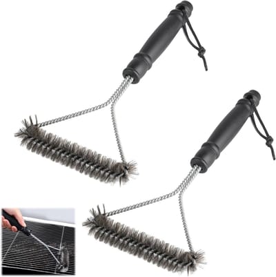 2 Stuks BBQ Borstel en Schoonmaakborstel, RVS Draadborstels voor Grill, Oven en Roosters - Duurzaam, Roestvrij en Geschikt voor Alle Grilltypes