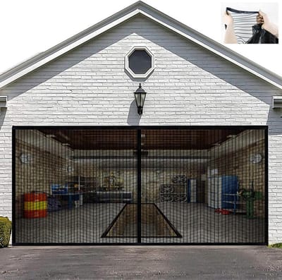 Magnetisch garagedeur vliegengaas 400 x 200 cm - insectenbescherming balkondeur - magneet deur - muggennet - balkon