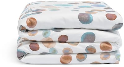 Yumeko kinderdekbedovertrek katoensatijn watercolor dots multicolor 100x135 - Biologisch & ecologisch