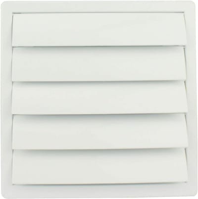 Ventilatierooster Lamellen 170 x 170 mm Ø 125 mm - Wit Kunststof