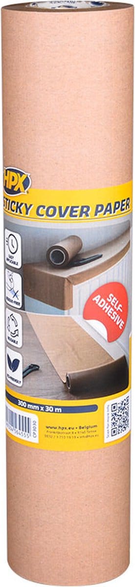 HPX Sticky Cover Paper - zelfklevend afdekpapier - bruin - 150 mm x 30 m