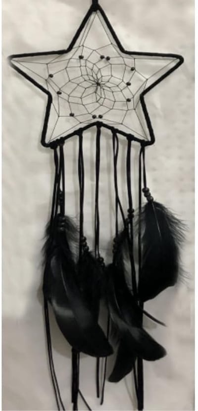 Dailygoods- Dromenvanger Handgemaakt 70 cm - Macramé Wanddecoratie - Boho Ornament - Natuurlijke Veren - Talisman voor Kinderen - Bescherming tegen Nachtmerries