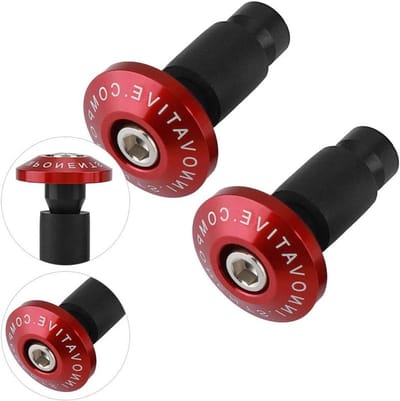 Stuur End Caps - Motorfiets Handvat - Motor Beschermen - Duurzaam Aluminium - 22mm Universeel - Rood