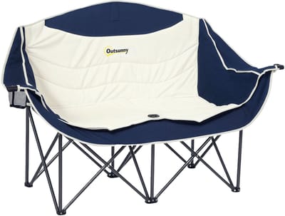 Outsunny Campingstoel-Metaal, Oxford-stof-134L x 50B x 92H cm-Blauw