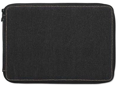 Etui voor kleurpotloden - Handgemaakt zwart canvas met ritssluiting