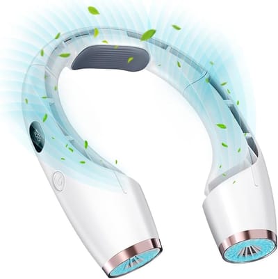 Draagbare Halsventilator, 720° Koeling, 6000mAh, 18U, LED Accuweergave 3 Snelheden, Ultra Stil, Oplaadbare Persoonlijke Ventilator