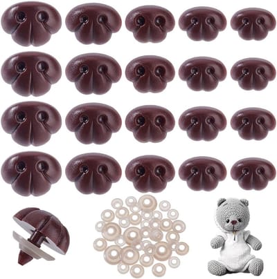 Veiligheidsneuzen Knutselen - Poppen Ogen - Poppen Maken - 5 Stijlen Variatie - 13-21.5mm - Bruin