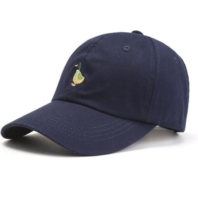 Casquette de baseball unie réglable avec broderie de canard Protection solaire Printemps Été Unisexe Chapeau de papa Snapback Adjustable black