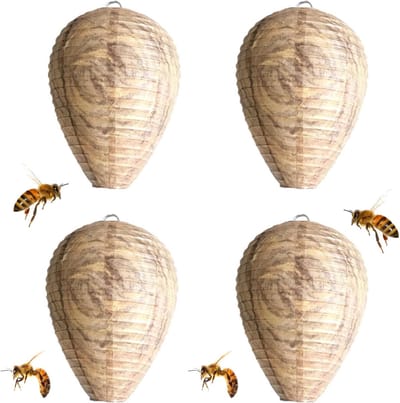 Hoornaar Val - Hoornaarval Aziatische - Wasp Nest Decoy Set - Papier - Realistische Uiterlijk - Eenvoudig te Bevestigen - Voor Tuinen en Huizen