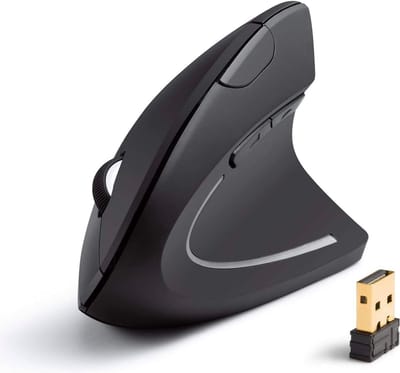 StayPowered Draadloze Ergonomische Muis - Voor Ultiem Comfort en Precisie - Ergonomisch Ontwerp - 800/1200/1600 DPI - Extra Knoppen - Stevige Grip - 10m Bereik - Zwart - Levering Sneller dan Aangegeven!