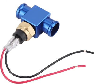 Thermostaat Temperatuur Schakelaar - Koelvloeistof Sensor - Motor Bewaken - Hoge Kwaliteit Aluminium - 22 mm - Blauw