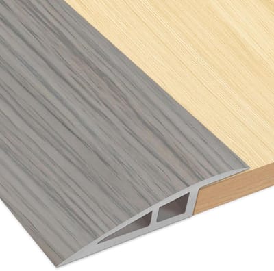 Vloerstrip Deur - Drempelhulp Drempel - Drempels Overbruggen - Hulp voor Stofzuiger Rolstoel - 91 cm - Houtnerf Grijs