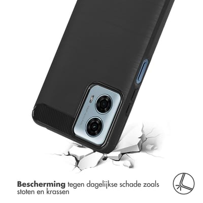 imoshion Hoesje - Geschikt voor Motorola Moto G24 Power - Brushed Backcover - Zwart