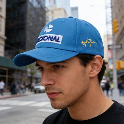Nieuwe Ayrton Senna Racer Mode Borduurpet Buiten Zonbescherming Team Pet gray