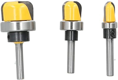 Hoge kwaliteit freestoolset van 3 stuks met 6mm shank voor houtbewerking en precisiefrezen
