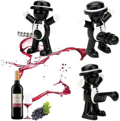 Dailygoods- Flesopener - Grappige Wijnflesopener - 3 Stuks - Luchtdicht - Voedselveilig Rubber - Duurzaam en Lichtgewicht - Wijnopener