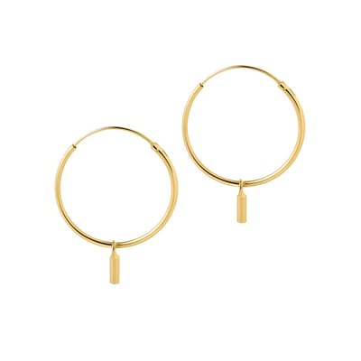 Goud Plated Hoops Met Staafje 22 MM