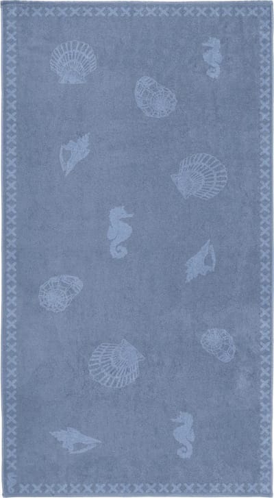 Seahorse Shells - Strandlaken XL - 100 x 200 cm - Jeans