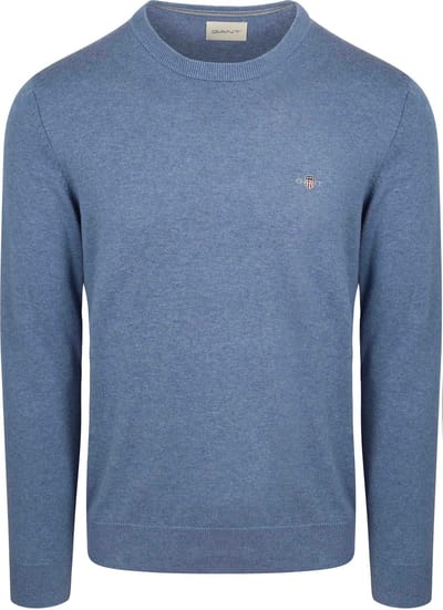 Gant Pullover Melange Blauw - Maat L - Heren - Pullovers