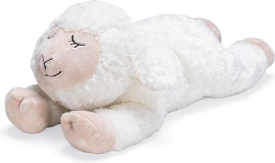 Beeztees Puppy Heartbeat Knuffel Bowi - Puppy Speelgoed - Puppyknuffel - Hondenspeelgoed - Pluche - Wit - 42x18x12 cm