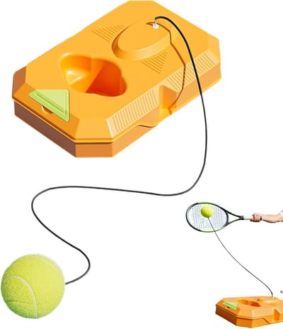Tennistrainer Reboundbal - Oefenmateriaal Tennis - Reactiesnelheid Verbeteren - Verstelbaar Ontwerp - 26x17x62cm - Oranje