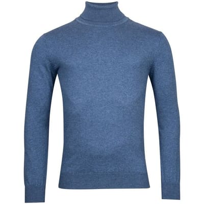 Baileys Trui Rollneck Cotton Cashmere Single Knit Denim Blue / male