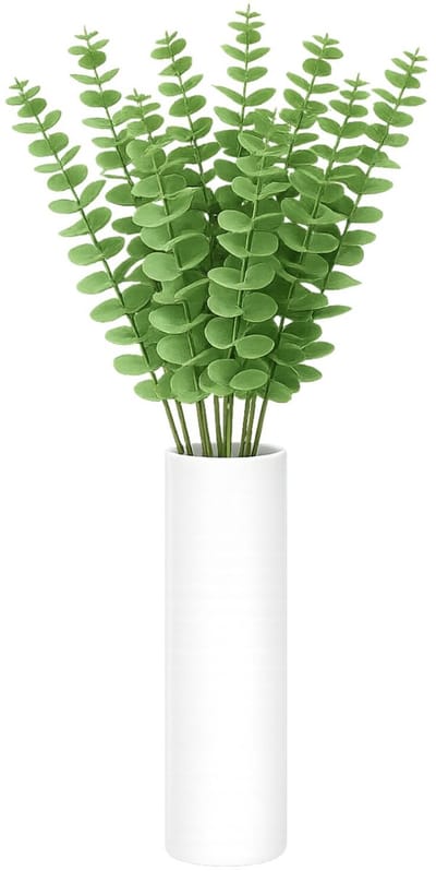 Bellatio Design Kunstplant takken Eucalyptus Cinera - 8x - 60 cm - 3 takken - kunst bladgroen - decoratief - zijdebloemen