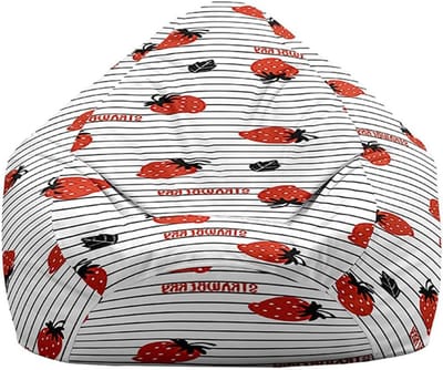 Zitzakhoes Zonder Vulling - Stoelhoes Opbergzak - Ontspannen Zitten - Zacht Wasbaar Materiaal - 90x110 cm - Rood