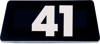 Nummerplaatje 41 - 80 x 50 x 1,6 mm - Zwart/wit - incl. 3M-tape | Nummerbordje - Deur en kamernummer - brievenbusnummers - Gratis verzending - 5 jaar garantie
