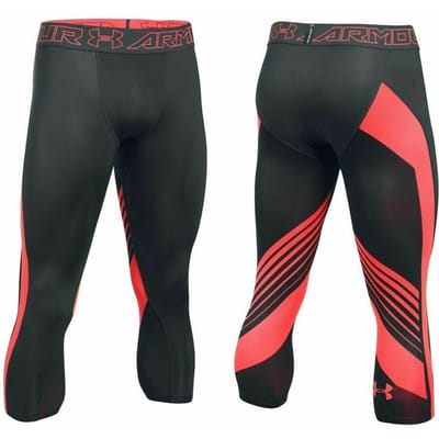 Under Armour HeatGear Supervent 2.0 Zwart Oranje Heren 3/4 Legging 1289581 016