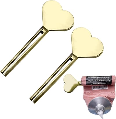 Tandpastabuis Squeezzer - Draagbare Metalen Pijper met Sleutelhanger - Ergonomisch en Compact - Voor Binnen- en Buiten gebruik - Rvs Material - Goud