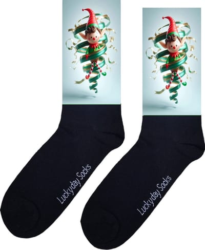Elfje - Opkikker - Grappige sokken - Valentijn cadeau - Verjaardag cadeau - Sint cadeau - Leuke sokken - Lint - Vrolijke sokken - Cadeautje - Grappig cadeau - Kerst sokken - Vaderdag - Moederdag - Socks maken Happy - 37-44