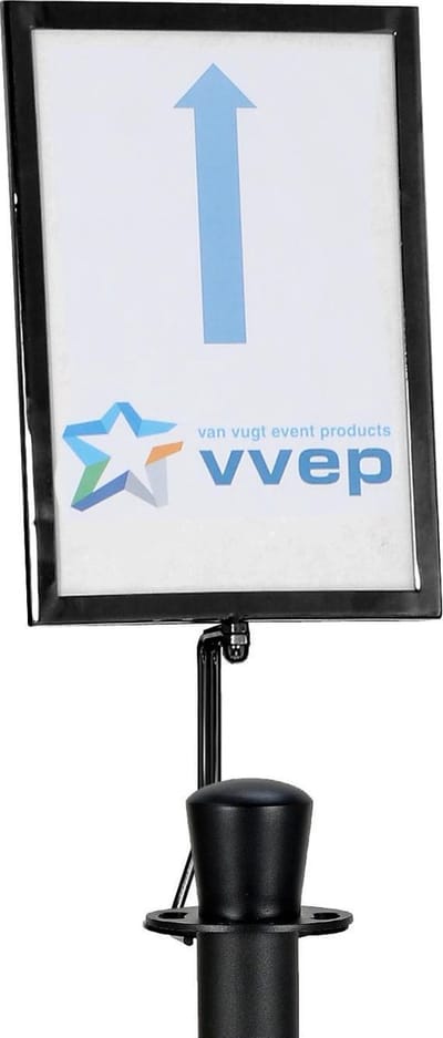 Menubord A4 | Informatiedisplay | Kaarthouder | Infostandaard (Grandeur, zwart)