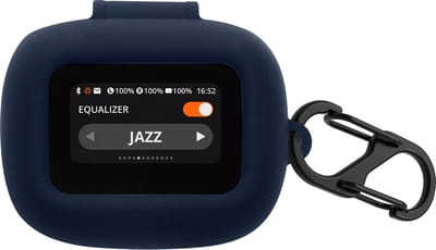 kwmobile cover voor oordopjes case - geschikt voor JBL Live Flex 3 / Live Buds 3 / Live Beam 3 - Trendy beschermhoes draadloze oordopjes in donkerblauw
