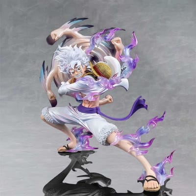 19cm/7.48in Figurine Anime One Piece Luffy Gear 5 Luffy Figurine d'Action Statue Modèle de Collection Jouet Cadeau white