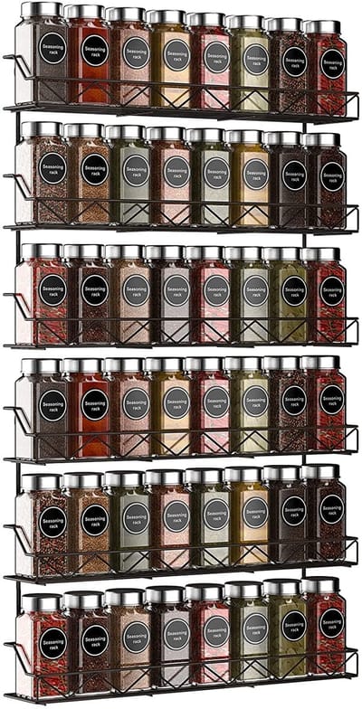 Unyqoos® Ruime Metalen Kruidenrek Set met Drie Niveaus voor Wandmontage in Keuken en Badkamer