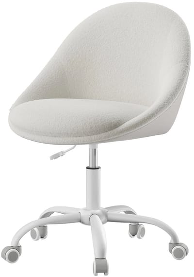 Sherpa Bureaustoel Rond – Cappuccinobeige & Wolkenwit, Hoogteverstelbaar