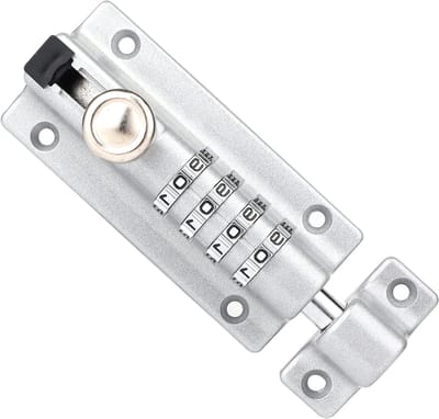 Combinatie Vergendelingsbout - Cijferslot Deurslot - Huis Beveiligen - Zelf Code Instellen - 12.1 x 4.8 cm - Zilver