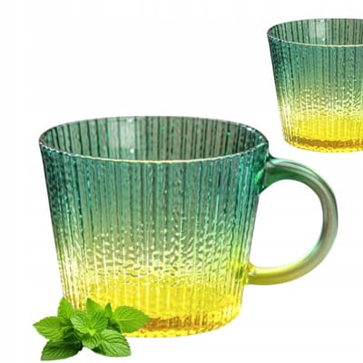 Geribbelde Glas 380 ml - Stijlvol voor Koffie, Thee & Desserts