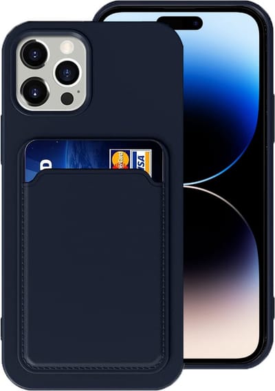Geschikt voor iPhone 14 Pro Pasjes houder Hoesje Case - Portemonnee Hoesje Cover - Blauw