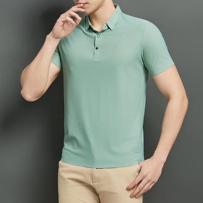 Zomer Nieuw Ademend Spoorloos Poloshirt Heren Revers Middelbare Leeftijd Vrije Tijd Korte Mouw Heren Effen Kleur Toonaangevend Polo Heren T-shirt 5XL gray