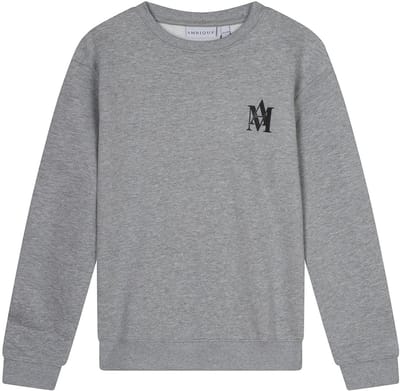 AMBIQUE - Gary Crew Neck - 136 Grey melange - Maat 134/140