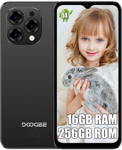 DOOGEE N55 Pro Smartphone - 16 GB RAM + 256 GB ROM - 6,56 inch 90Hz - 4G Dual SIM - 5150mAh - GPS - Widevine L1 - Zwart