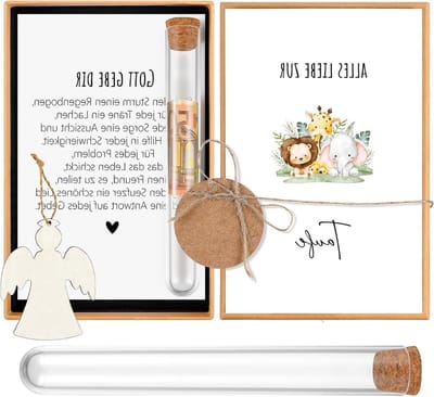 Baptism Gift Geldcadeaus voor Jongens en Meisjes, Doopgeschenken in Testbuis, Houten Gel en Geboortekaart