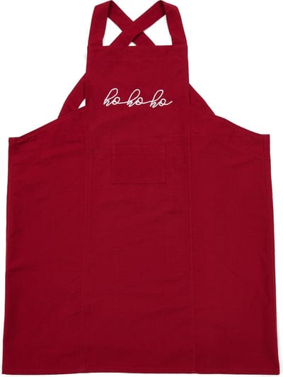 Riviera Maison Keukenschort Rood - Hohoho Apron met Tekst "Hohoho" - Katoen - (LxB) 100x86