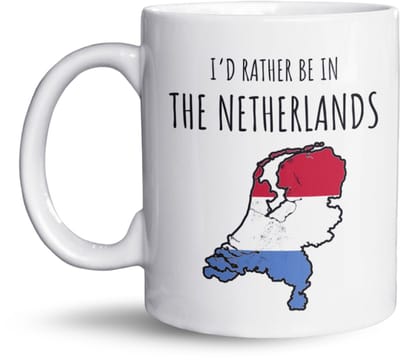 NietMokken.nl – I’d Rather Be in The Netherlands Mok – Holland Mok – Typisch Nederlands Cadeau – Grappige Mok – Originele Souvenir - Vaatwasser- en magnetronbestendig