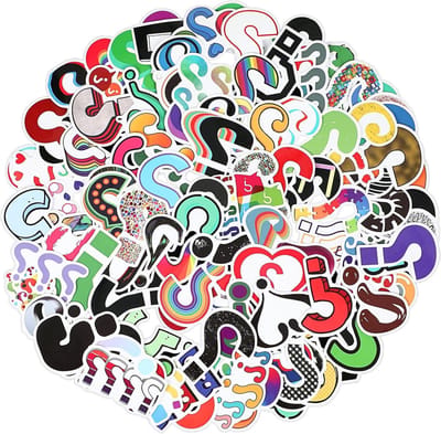120 Stuks Vraagteken Stickers - Waterdichte Zelfklevende Vinyl Decals voor Laptops, Waterflessen en Scrapbooking, Perfect als Cadeau voor Volwassenen en Tieners
